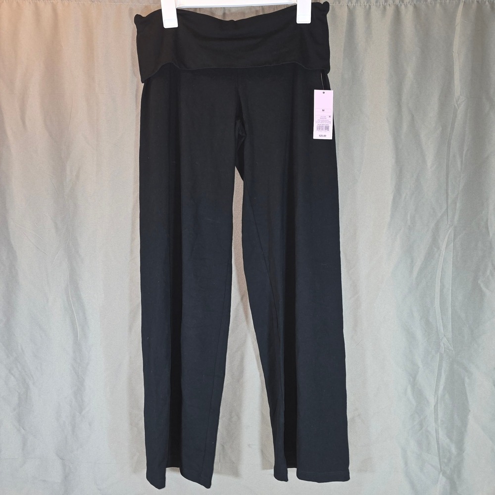 Wild Fable Womens Black Foldover Waistband Wide Leg Yoga Pants Size M New